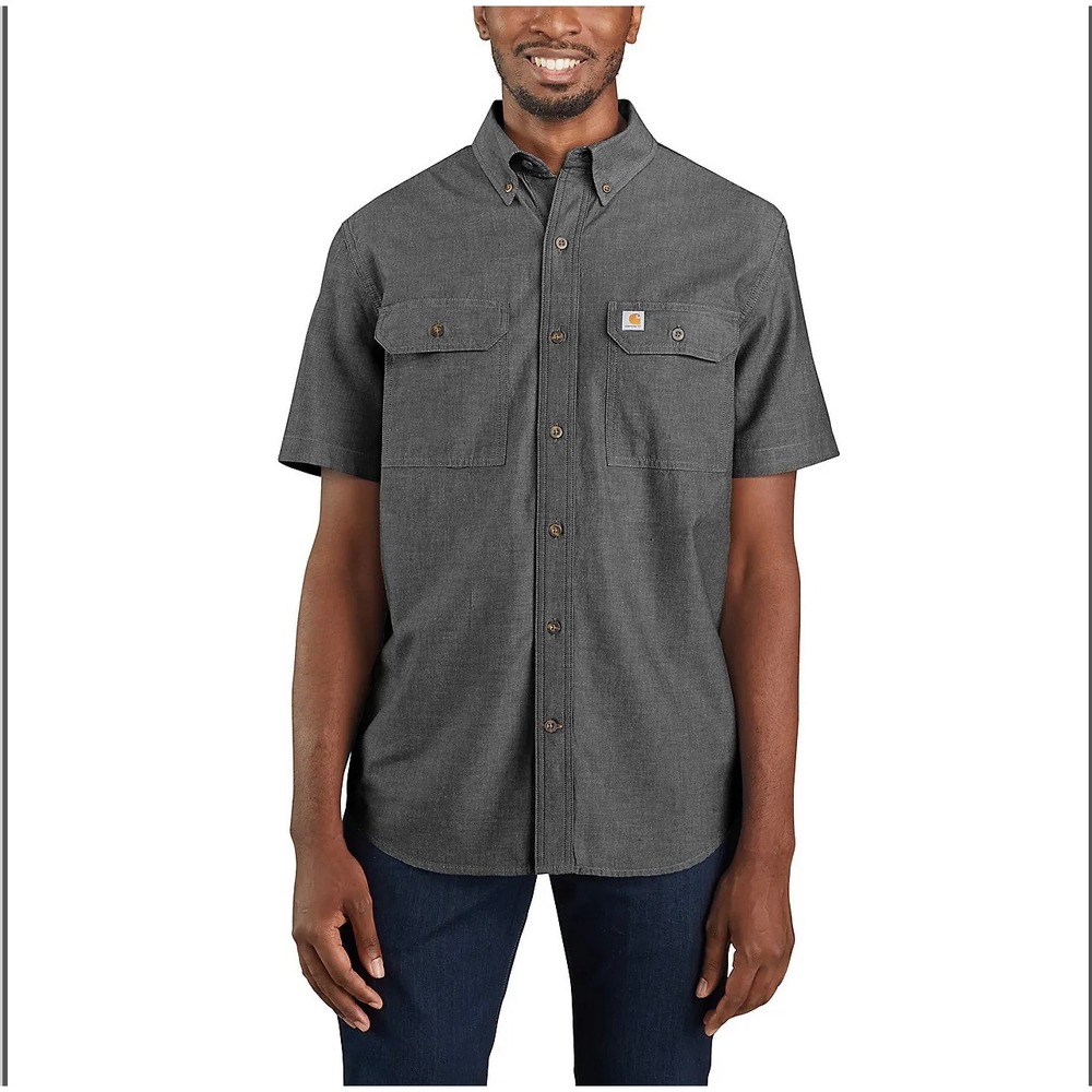 Carhartt loose fit‎ midweight chambray short sleeve shirt black chambray XL